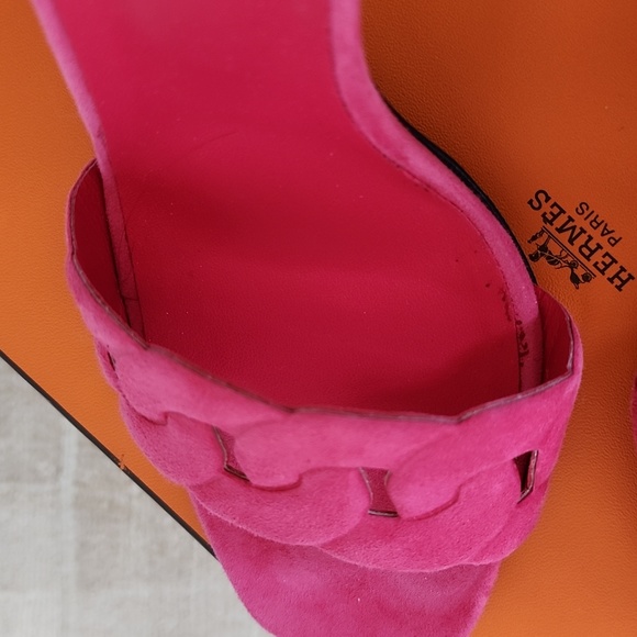Hermès Gala 105 Sandals 37.5 Rose Vinicunca - Picture 11 of 14